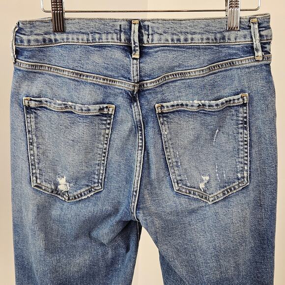 AGOLDE Distressed Skinny Blue Denim Ankle Raw Edge Jeans | Women's 28 - Picture 5 of 16